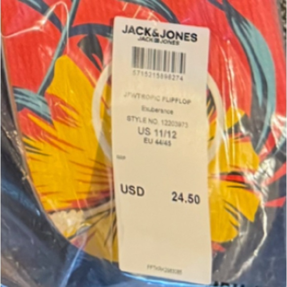 Jack & Jones Red and Yellow Sandals